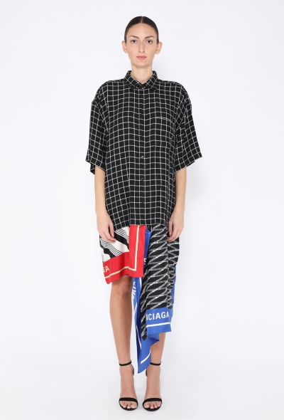Balenciaga Asymmetric Plaid Shirt Dress, Resort 2019 - 1