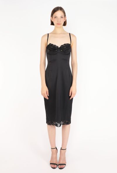 Dolce & Gabbana Lace Trim Slip Dress, 1990s - 2