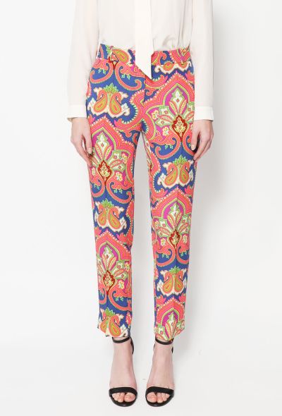 Céline Baroque Paisley Silk Trousers - 1