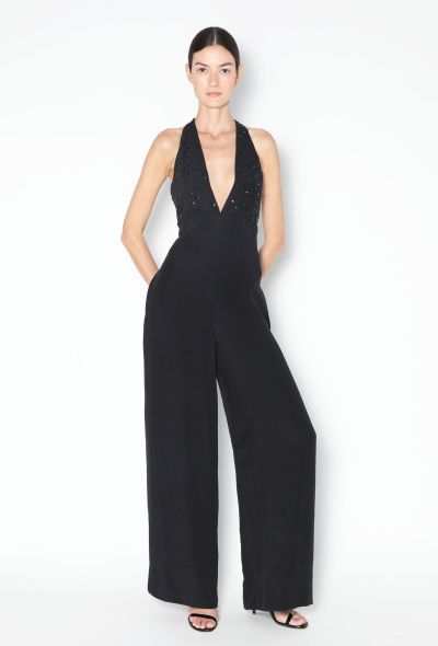 Chloé Embellished Crêpe Halter Jumpsuit - 1
