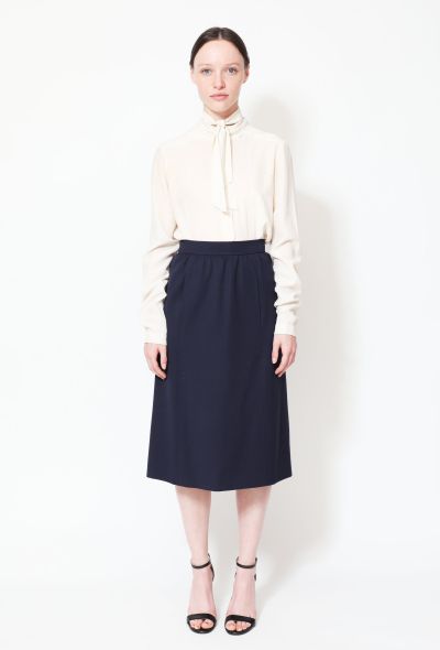 Saint Laurent 70s High-Waisted Twill Wrap Skirt - 1