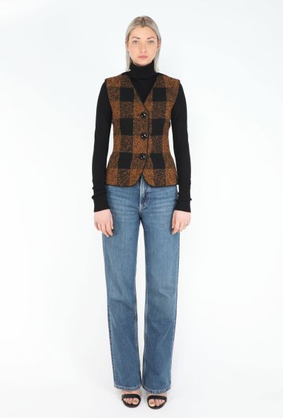 Odicini '90s Plaid Velvet Vest - 2