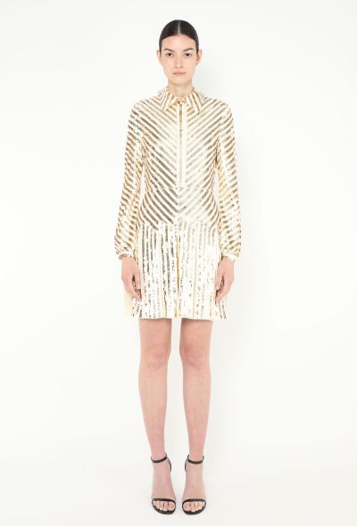 Valentino 2022 Sequin Appliqué Fluted Dress - 1