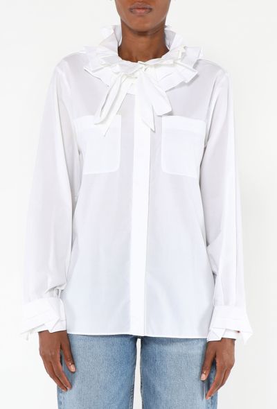 Chanel 2018 Ruffled Cotton Blouse - 1