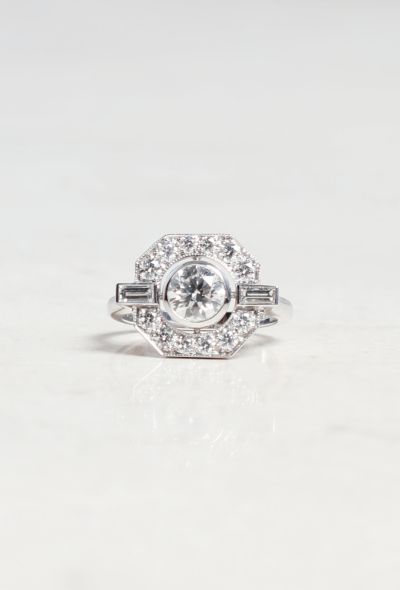Mellerio 18k White Gold & Diamond Ring Art Deco - 1
