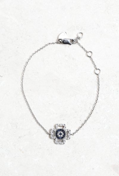 Vintage Fine Jewelry 18k Gold, Sapphire & Diamond Flower Bracelet - 1