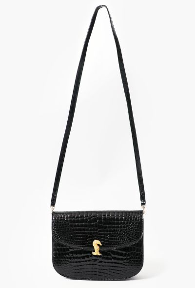 Crocodile Crossbody Clasp Bag - 1