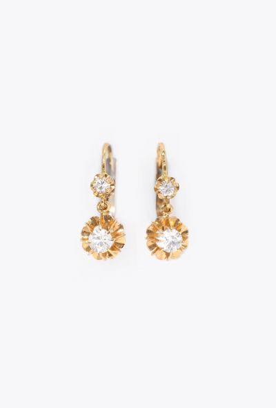 Vintage Fine Jewelry 1950s 18k Yellow Gold & Sapphire Dormeuses - 1