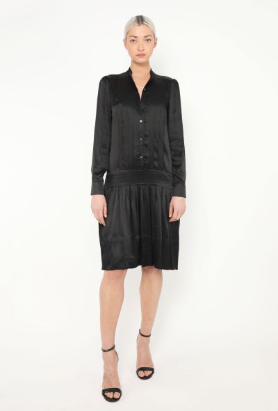 Chloé Pleated Silk Charmeuse Dress - 1
