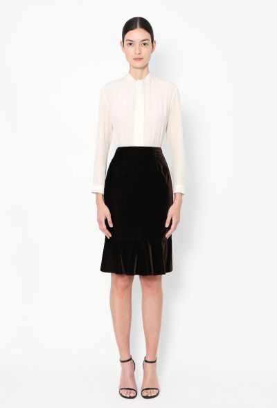 Saint Laurent Tom Ford 2003 Velvet Peplum Skirt - 1