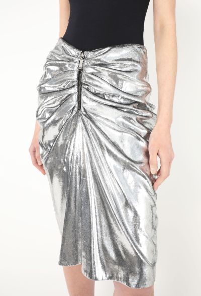 Saint Laurent 2017 Ruched Tinsel Skirt - 2