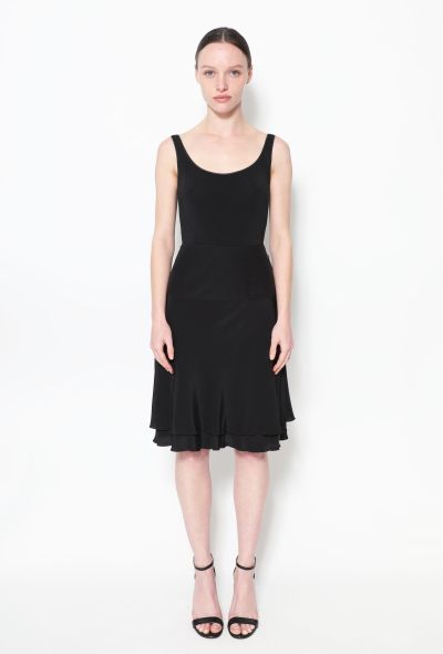 Chanel Black Flared Silk Skirt - 1
