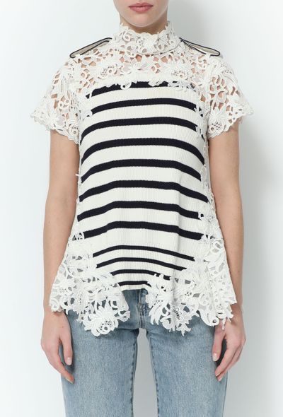 Sacai S/S 2015 Striped Lace Tunic - 1