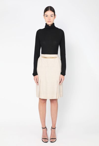 Céline Vintage Houndstooth Chainlink Skirt - 2