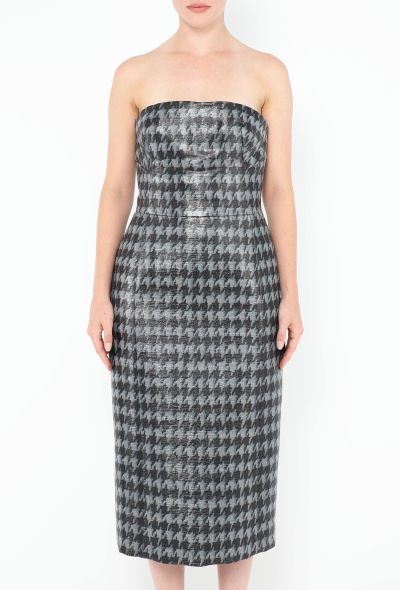 Dior Lamé Herringbone Bustier Dress - 2