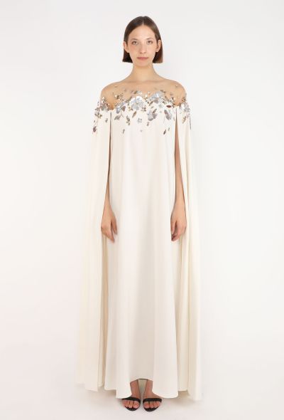 Oscar De La Renta Embellished Silk Cape Gown, 2022 - 1