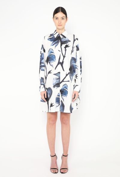 Alexander McQueen 2022 Floral Print Poplin Dress - 1