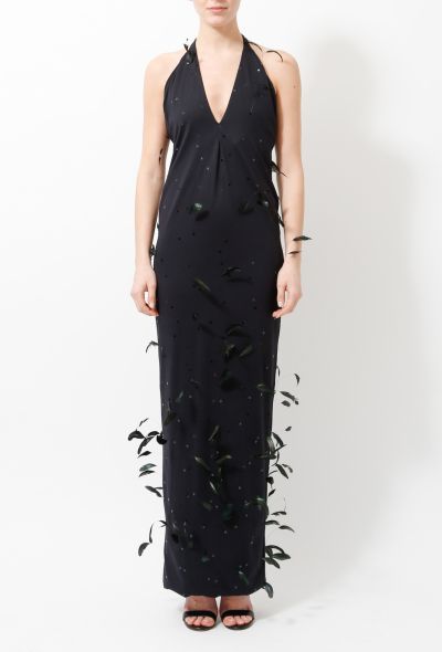 90s Stephen Sprouse Feather Gown - 2