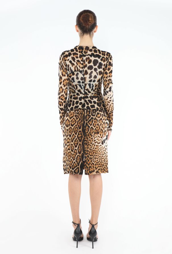 Saint Laurent ICONIC S/S 2002 Lace-Up Leopard Ensemble - 5
