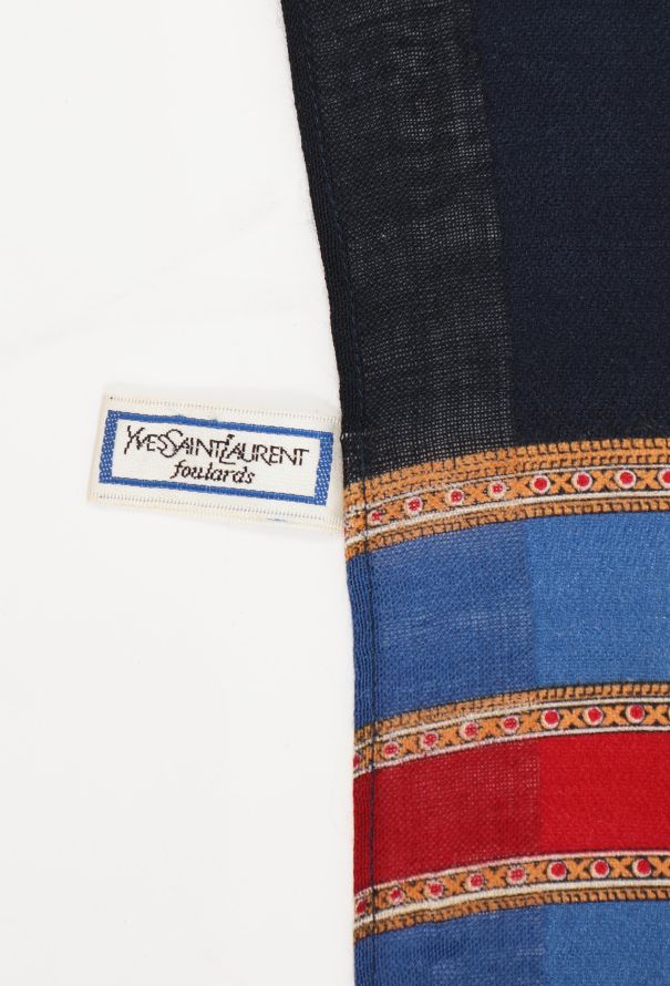Saint Laurent Vintage Striped Paisley Scarf - 6