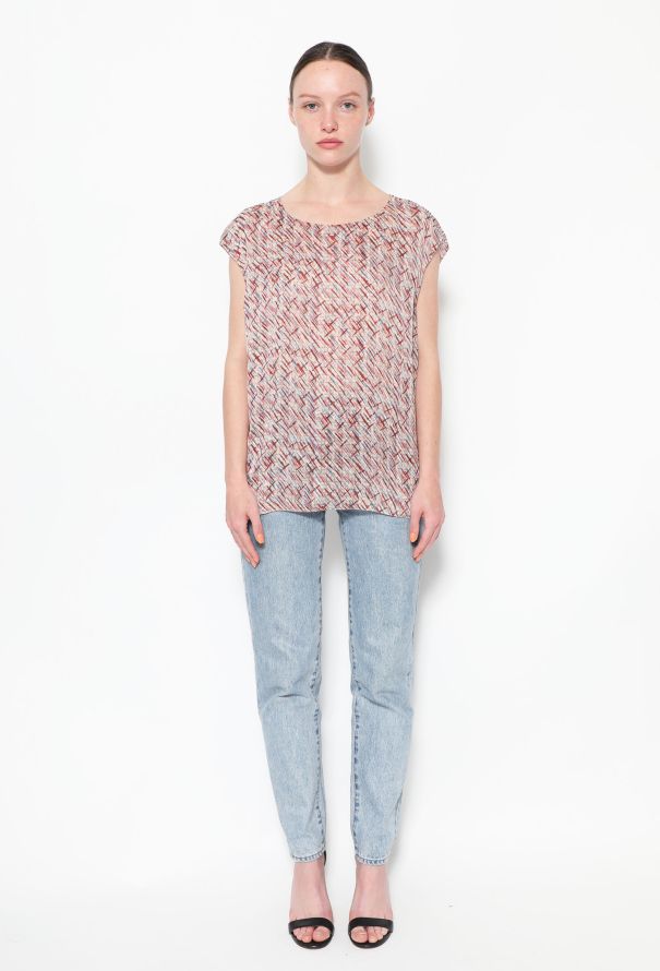 Chanel 2011 Graphic Chiffon Top - 2