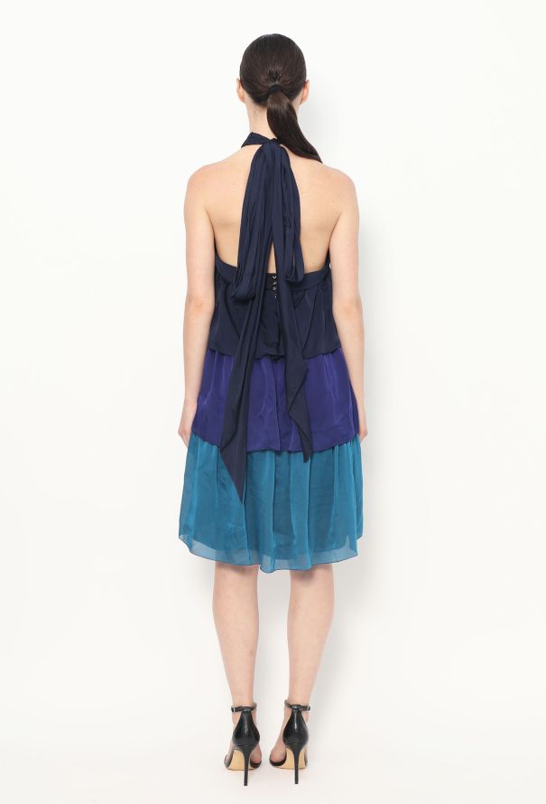 Azzaro Open-Back Silk Halter Dress - 5