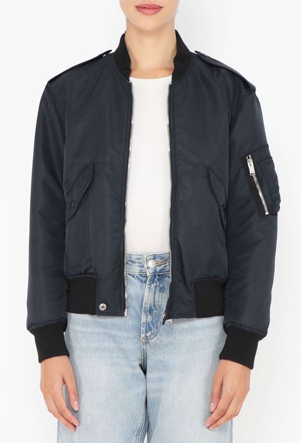 Saint Laurent F/W 2015 Navy Bomber Jacket - 1