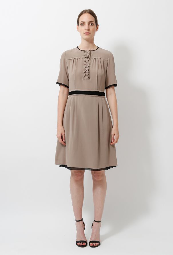 Chloé 2006 Ruffled Trimmed Silk Dress - 1
