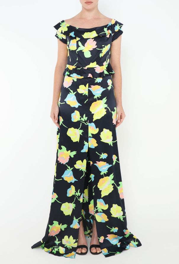 Chloé Collector S/S 1997 Floral Charmeuse Gown - 4