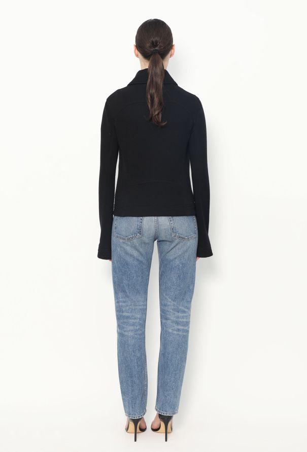 Chanel Quilted 'CC' Biker Jacket Black - 7