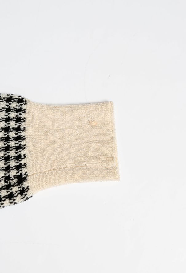 Chloé Houndstooth Ribbed Trim Sweater - 6