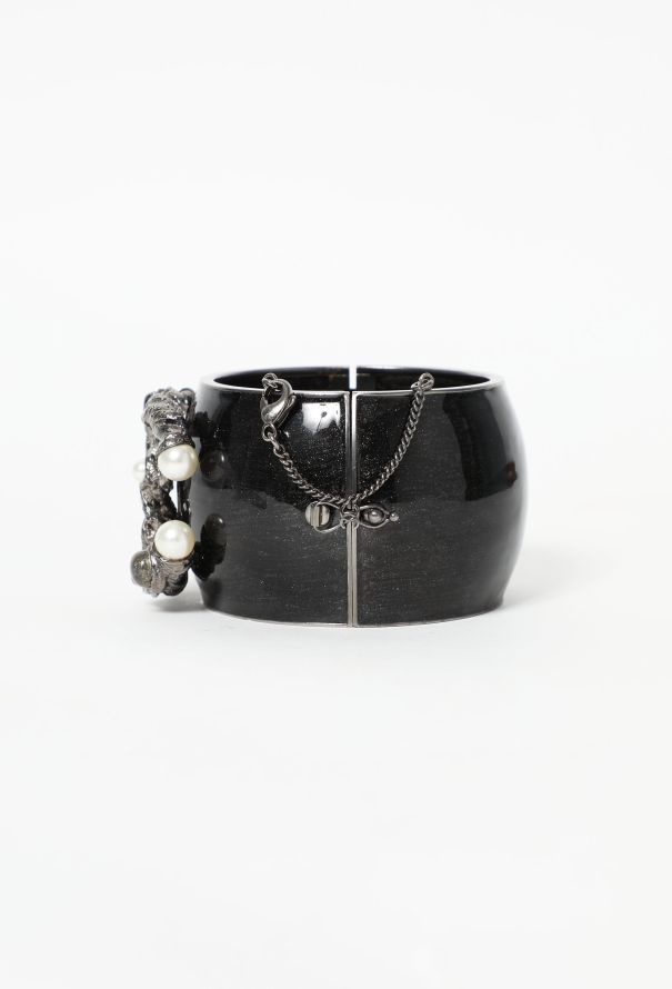 Chanel Iridescent 'CC' Pearl Embellished Cuff - 3