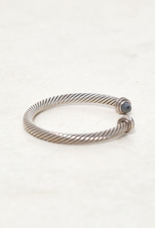 David Yurman Sterling Silver, Diamond & Onyx Classic Cable Bracelet - 5