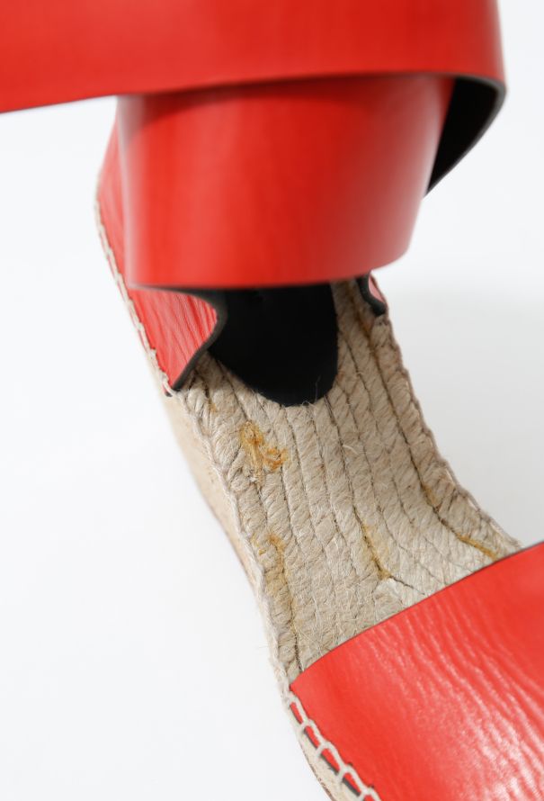 Céline Leather Wedge Espadrilles - 8