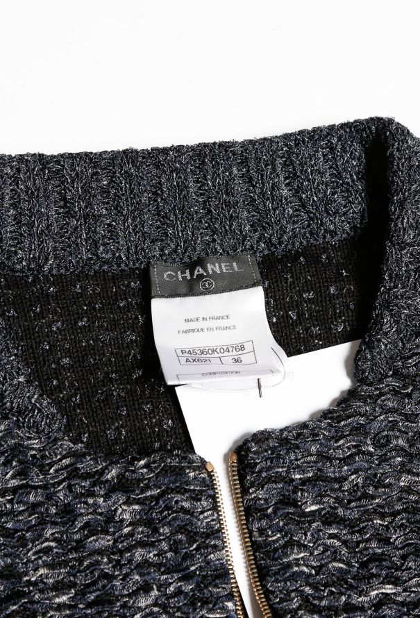 Chanel Tonal Embroidered Zip Jacket - 4