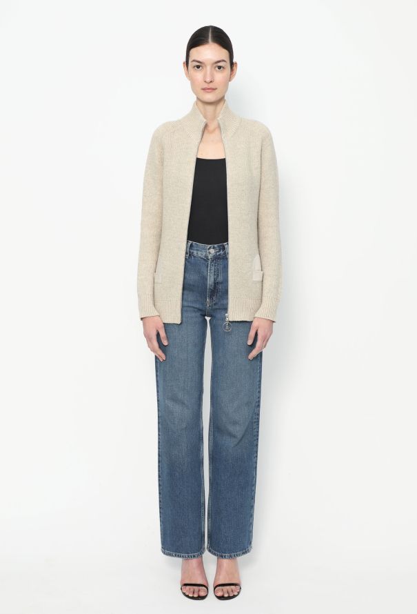Louis Vuitton Cashmere Zip Sweater Beige - 2