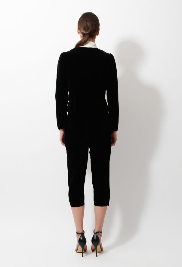 Saint Laurent Vintage Velvet Cropped Trousers - 4