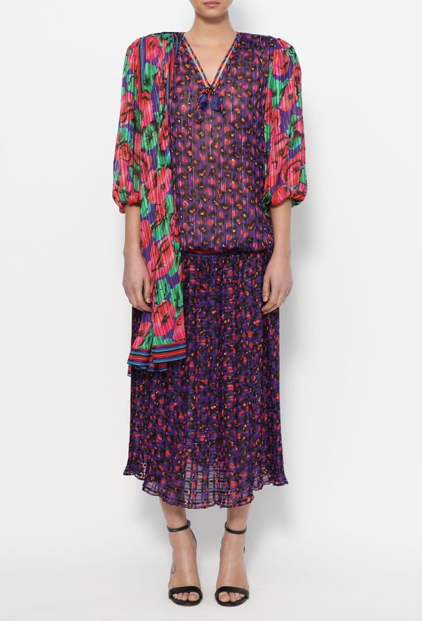Diane Freis '80s Lamé Silk Dress - 4