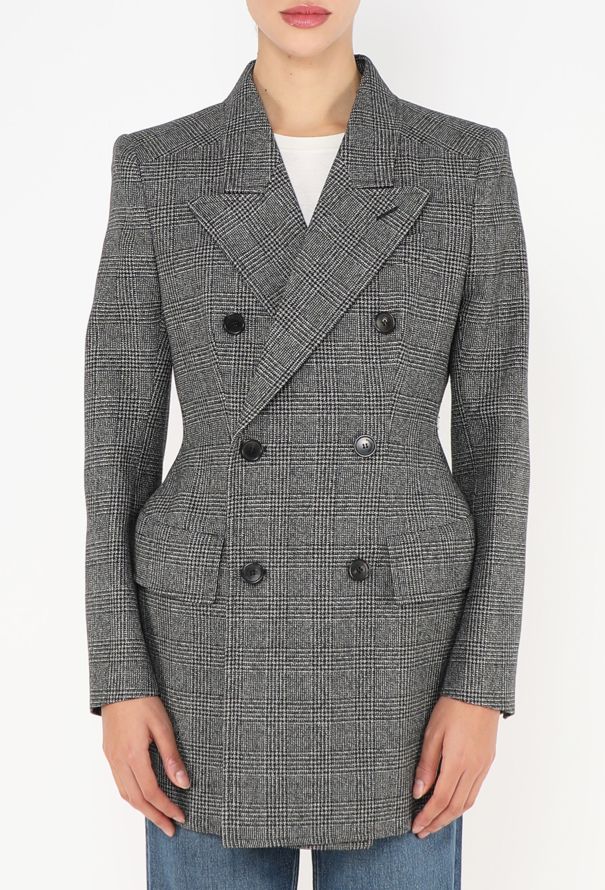Balenciaga F/W 2018 Checkered Hourglass Blazer - 1