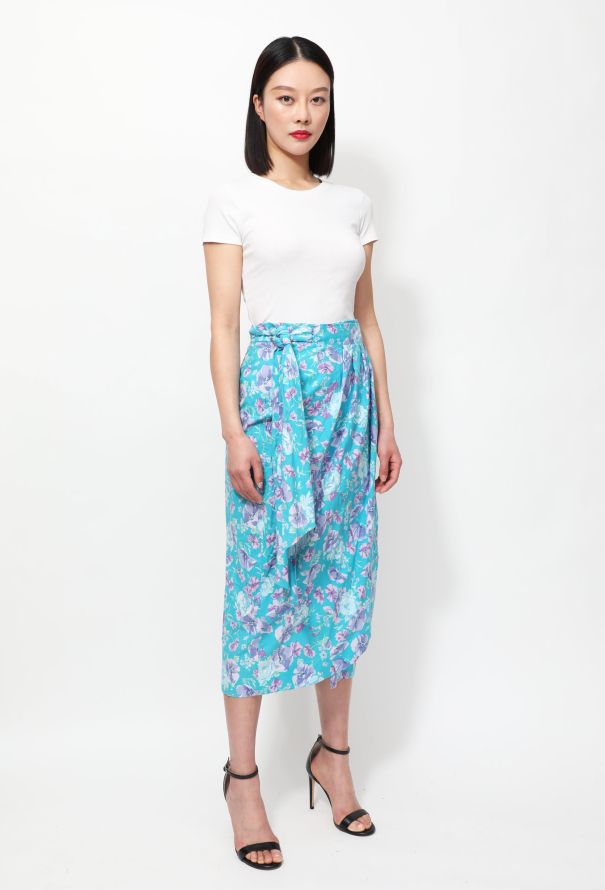 80s Laura Ashley Floral Wrap Skirt - 4