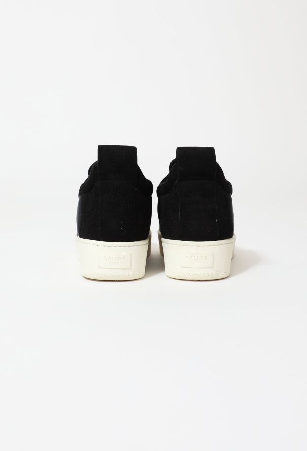 Céline Leather Suede Platform Slip-on Sneakers - 4