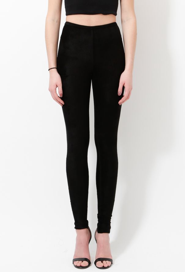 Alaïa Velvet Crochet Trim Leggings - 5