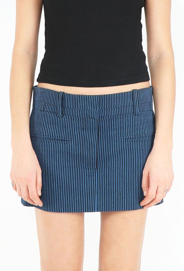 Balenciaga S/S 2001 Pinstripe Denim Skirt - 3