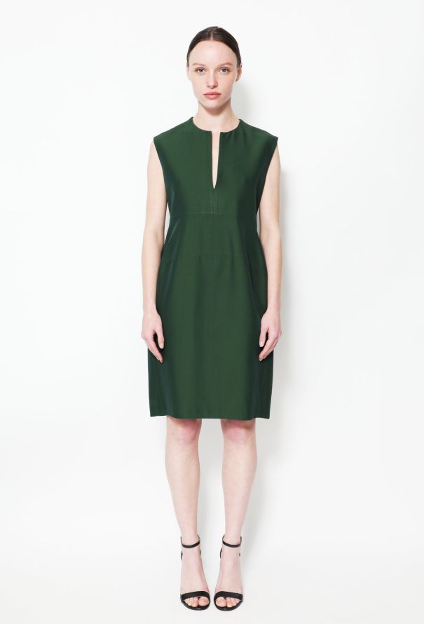 Céline Crepe Tulip Dress in Forest Green – 2010 - 1
