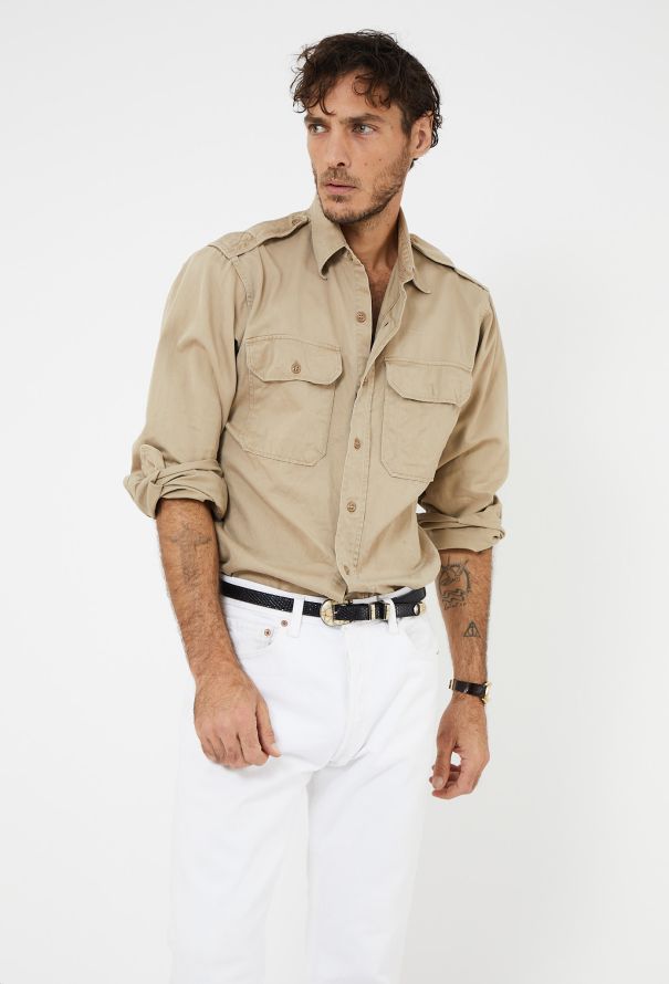 Men's Vintage 1960s Épaulette Military Overshirt - 1