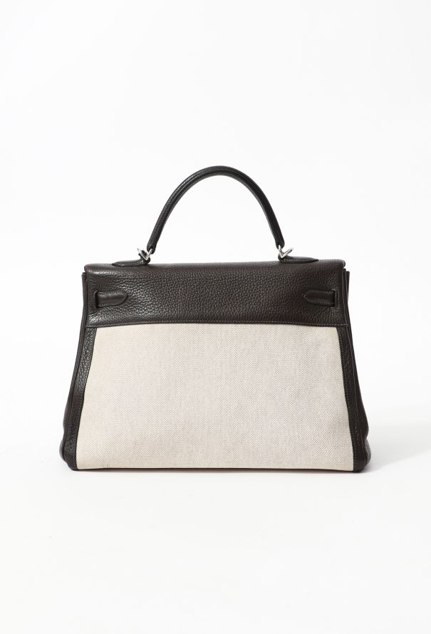 Hermès Kelly 35 Retourne – Toile H & Ébène Clémence (2005) - 5