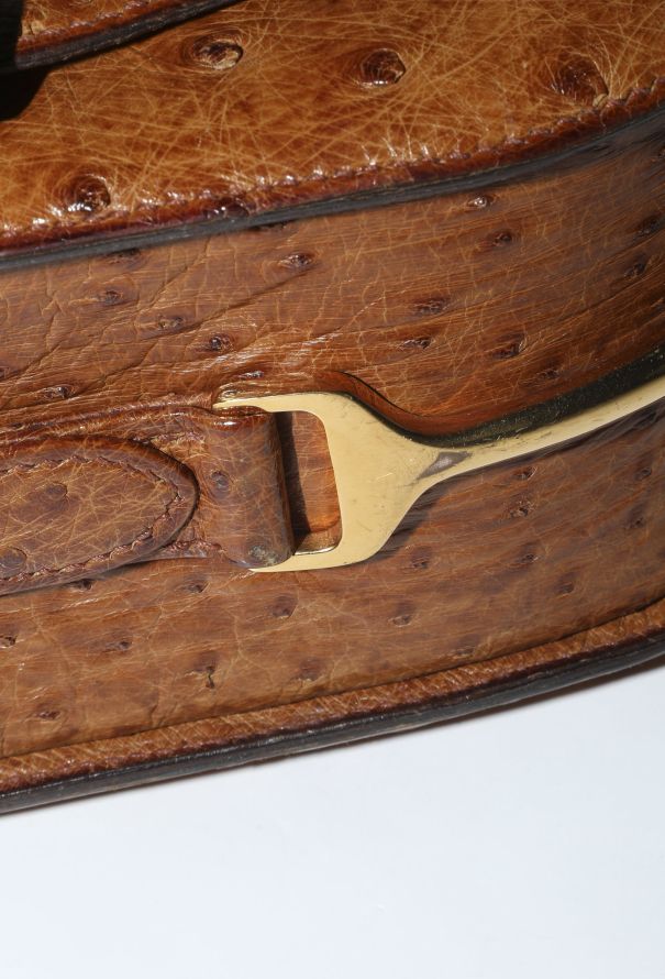 Hermès Rare 1976 Gold Ostrich Passe-Guide Bag - 13