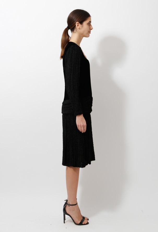 Emanuel Ungaro 70s Flared Chiffon Velvet Dress - 4