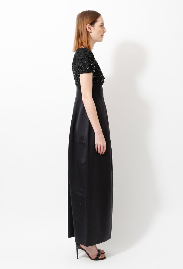Saint Laurent 2009 Embroidered Satin Dress - 3