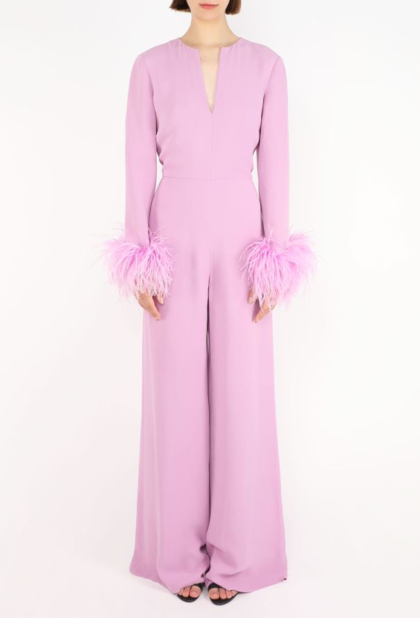 Valentino Ostrich Feather Silk Jumpsuit, 2023 - 4